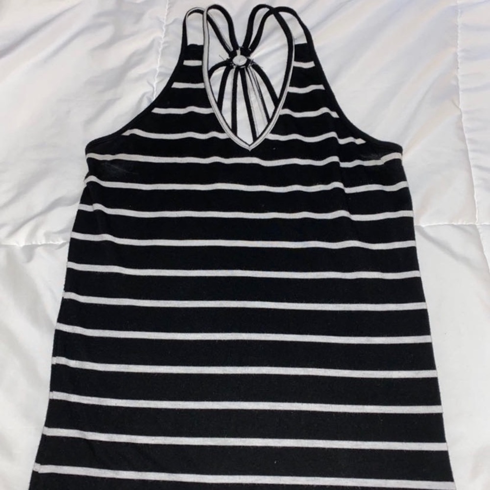 black and white tank top